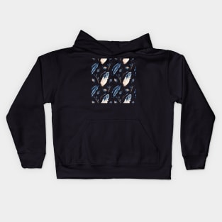 Blue Feathers Kids Hoodie